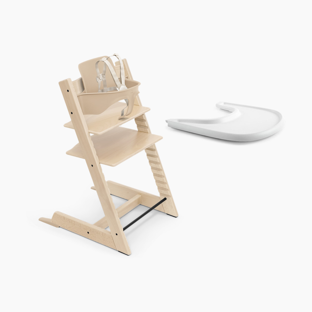 Stokke Tripp Trapp High Chair² + Tray Bundle - Natural/White.