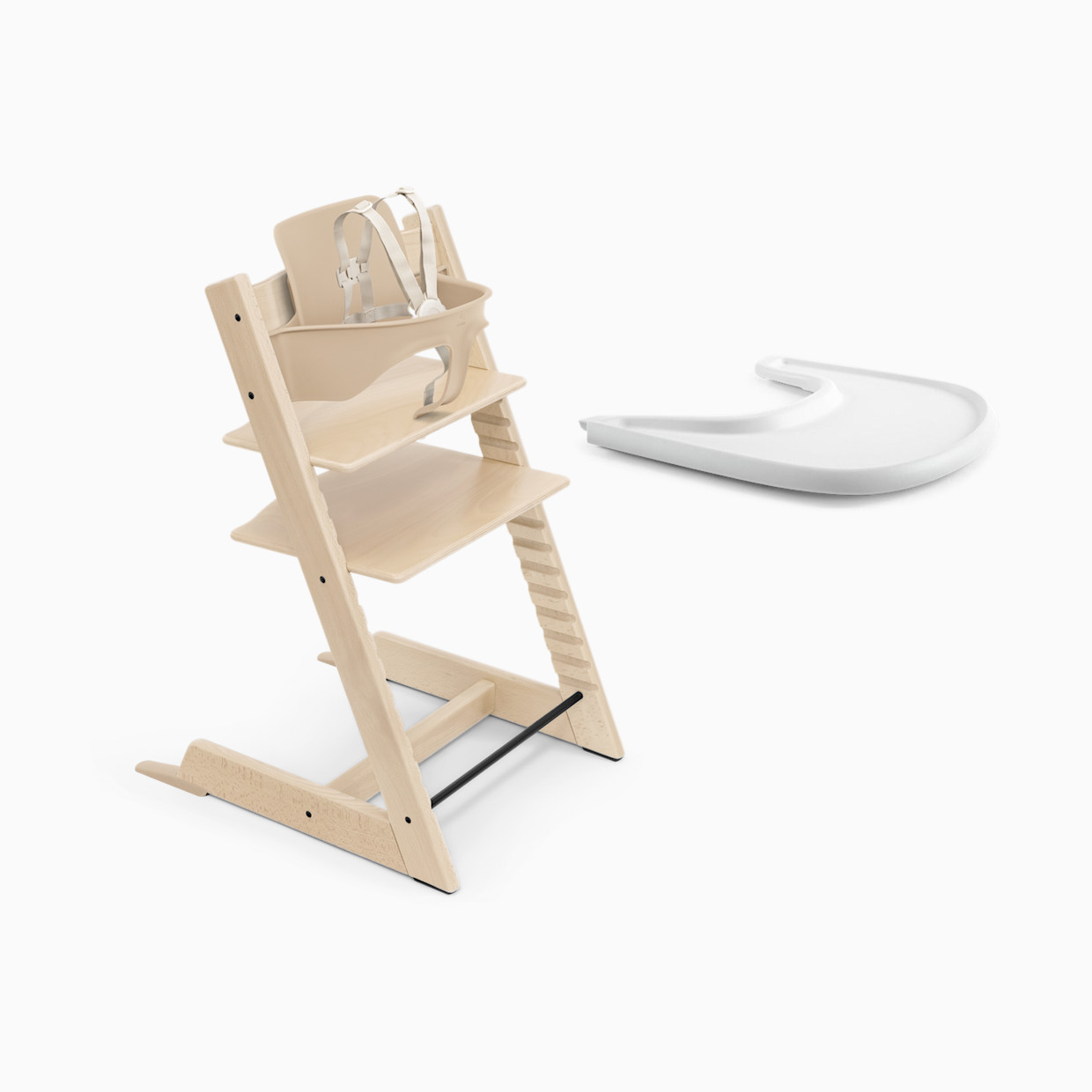 Stokke Tripp Trapp High Chair² + Tray Bundle - Natural/White.