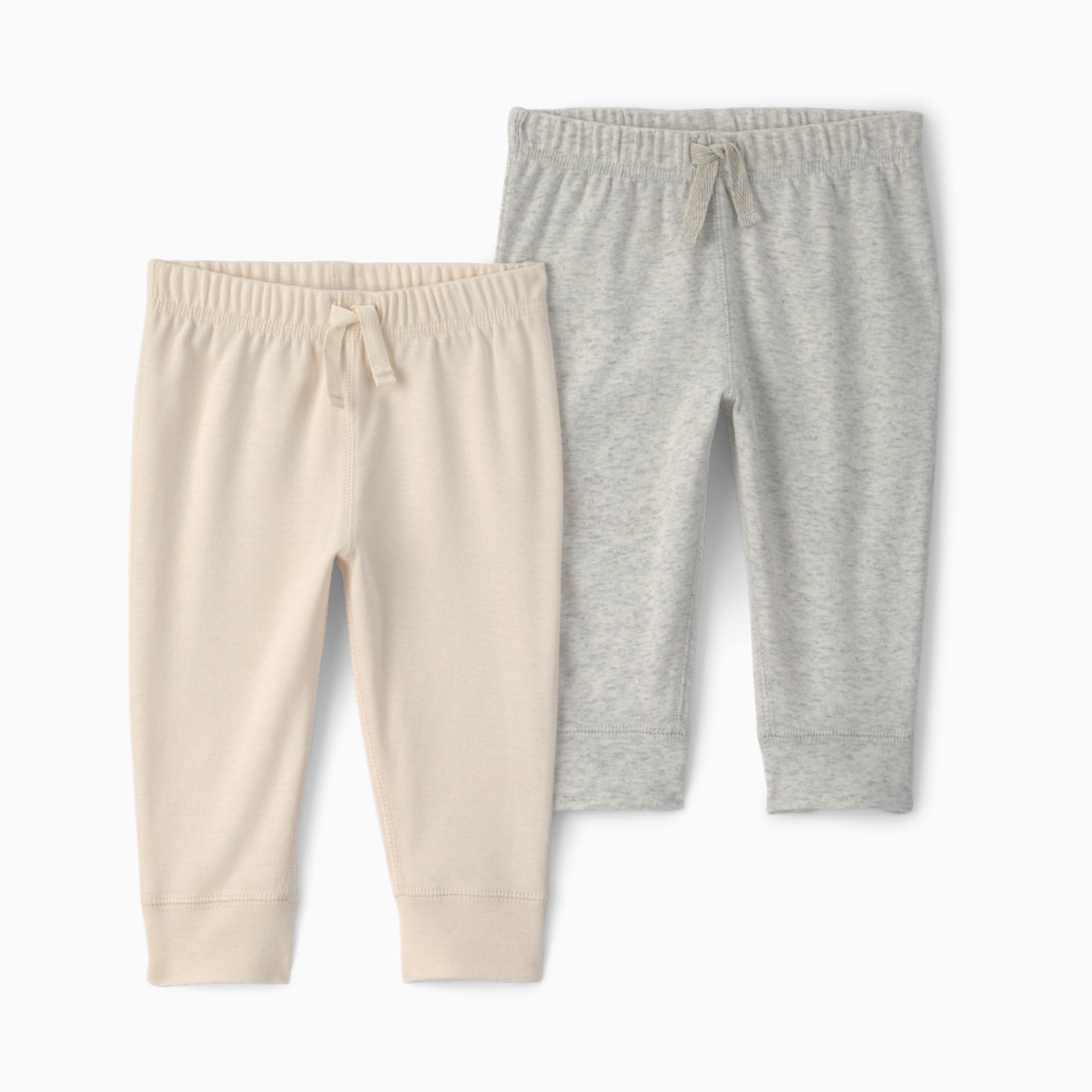 Carter's Cotton Pants (2 Pack) - Ivory/Grey, 3M.