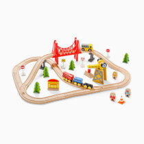 Tiny Land® Wooden Track Trains 55 Pcs