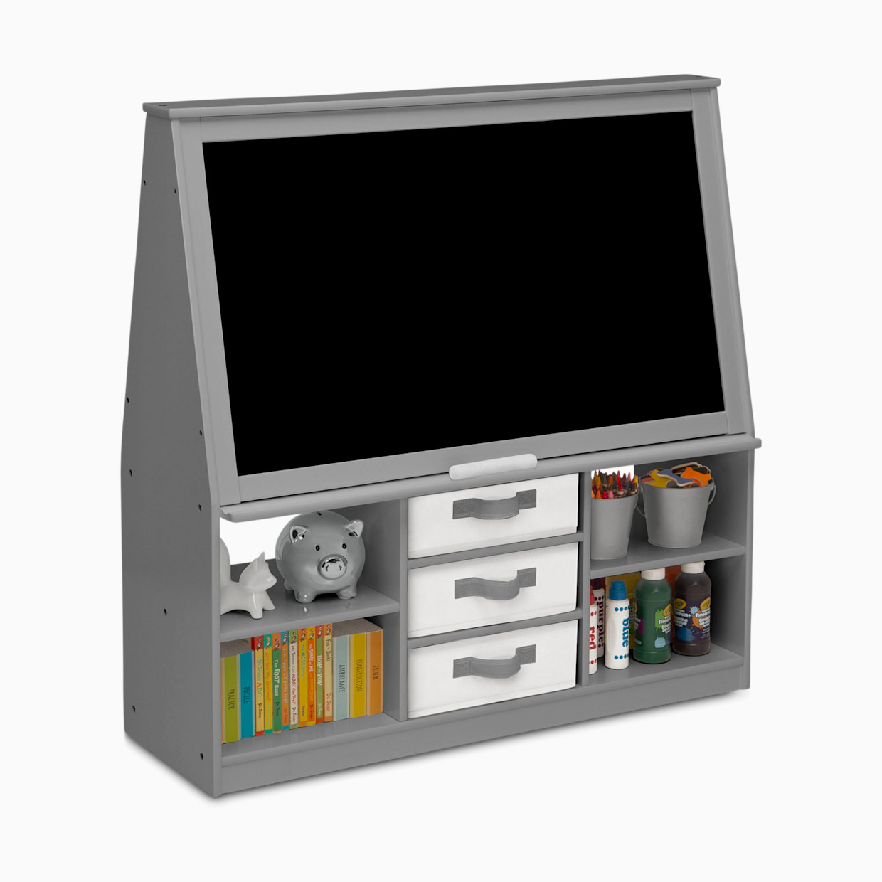Delta Children Deluxe Double-Sided Easel & Storage Unit - Grey.