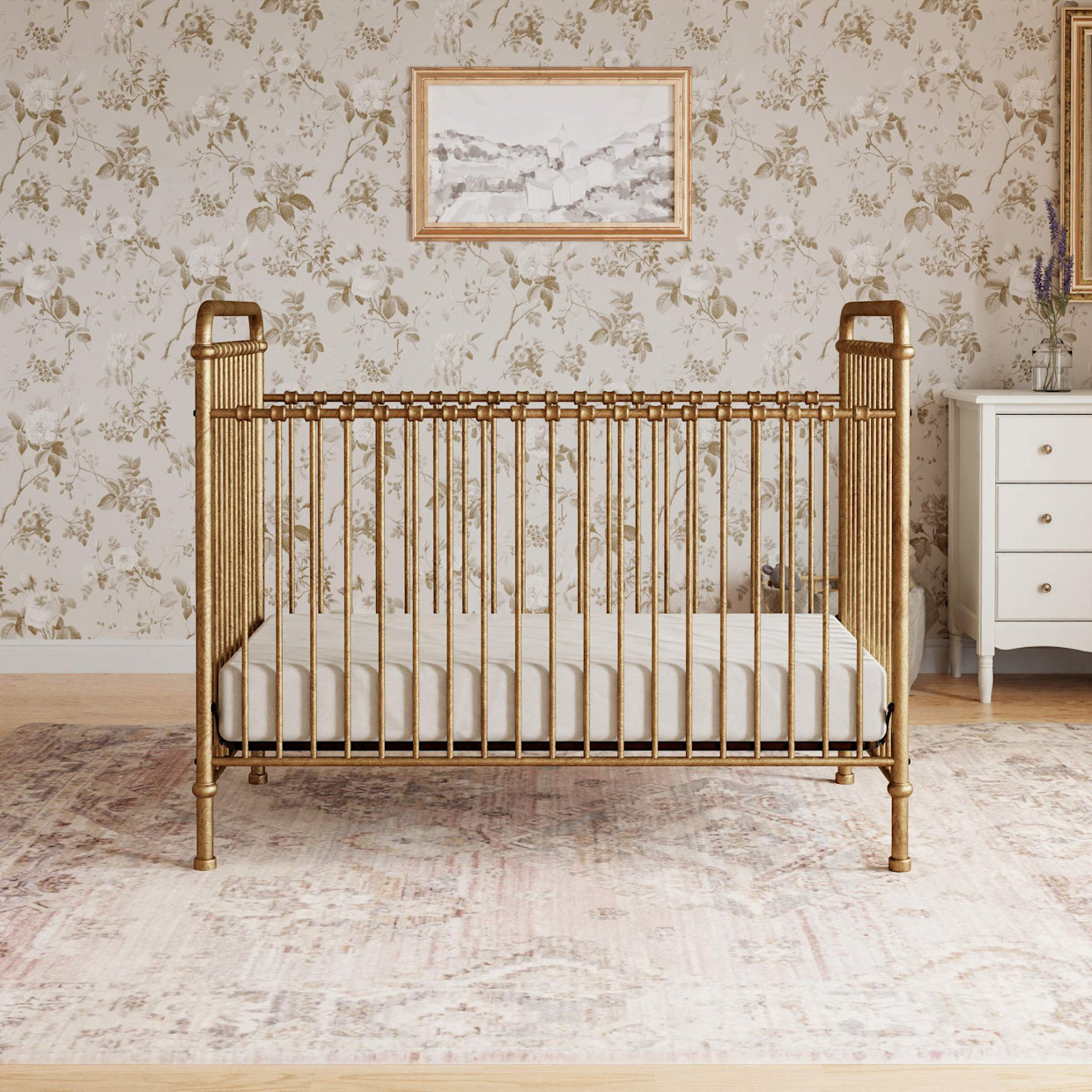 Namesake Abigail 3-in-1 Convertible Crib - Vintage Gold.