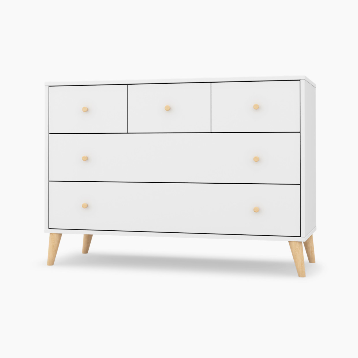 dadada Austin 5-Drawer Dresser - White/Natural.