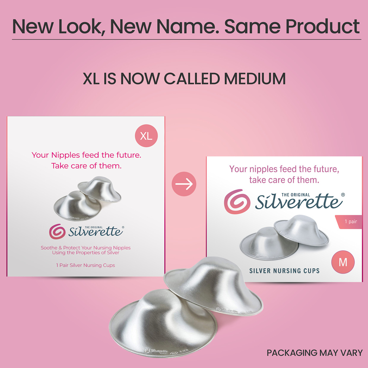 Silverette Silver Nursing Cups - Medium.