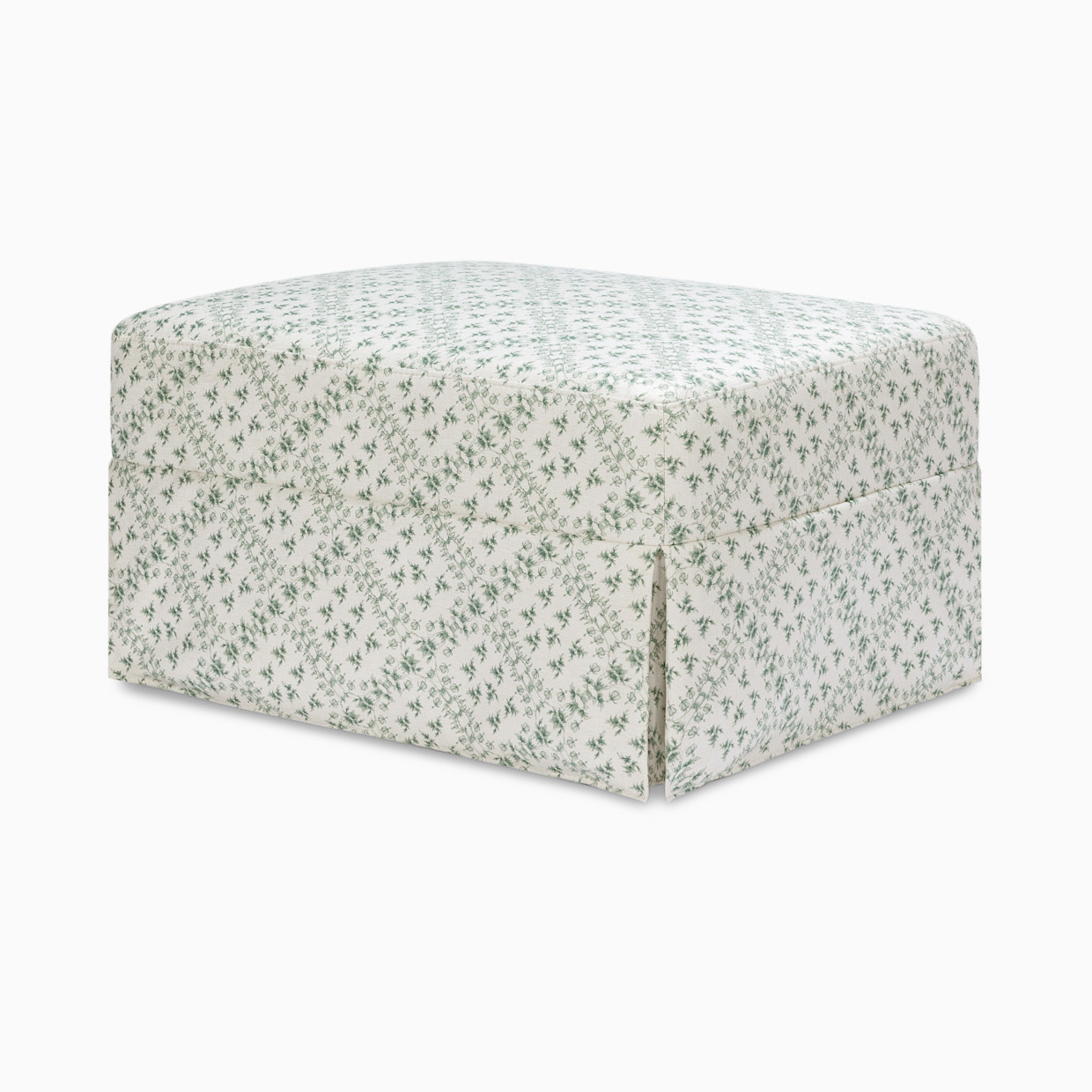 Namesake Sarah Flint x Namesake Crawford Gliding Ottoman - Green Lattice Performance Eco-Weave.