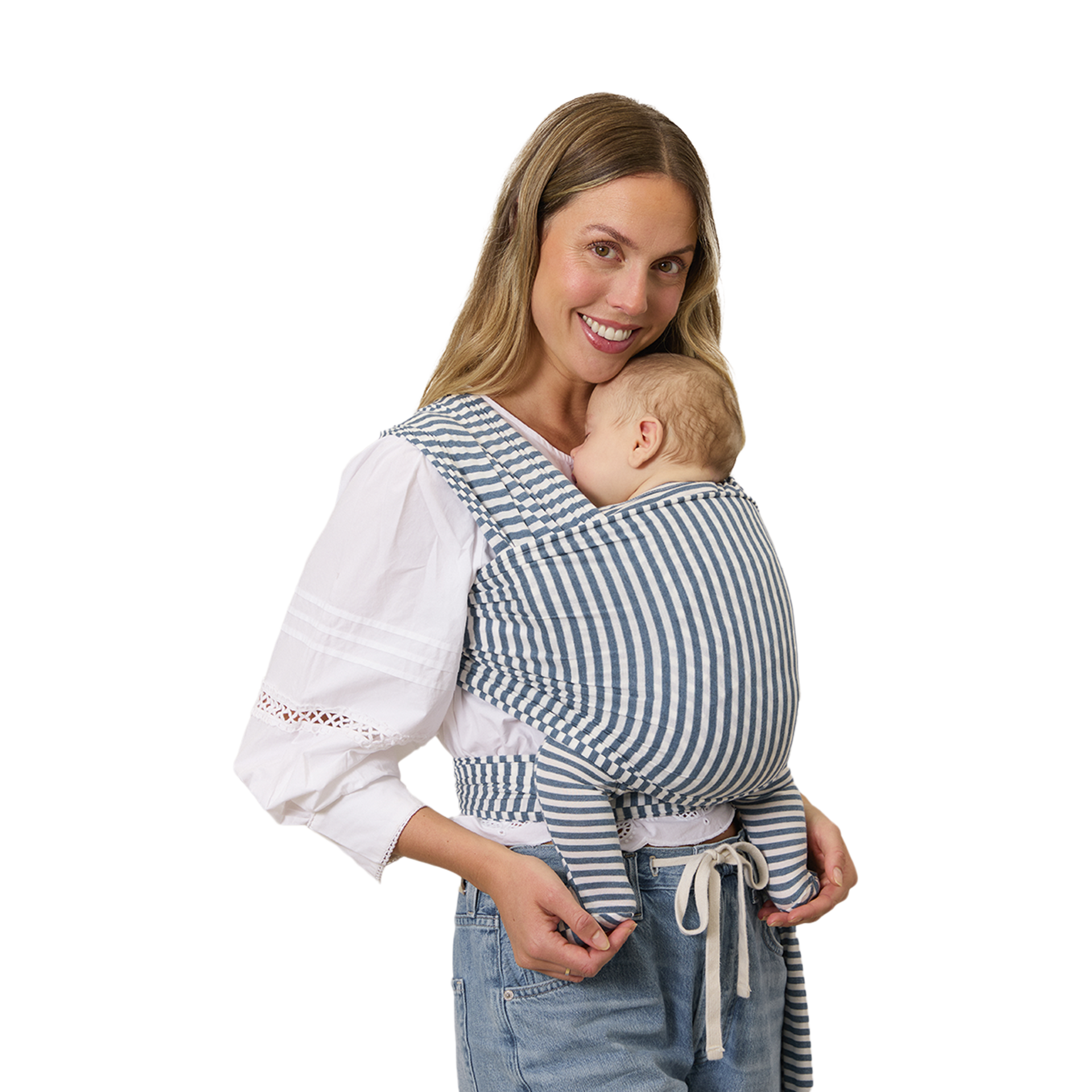 Solly Baby Wrap Carrier - Chambray Stripe.