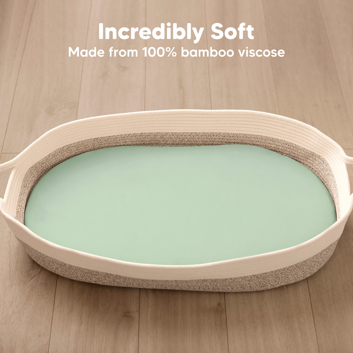 KeaBabies Isla Fitted Bassinet Sheets (2 Pack) - Sage.