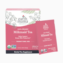 Earth Mama Organic Milkmaid® Tea | Lactation Support Herbal Tea Bags for Breastfeeding, Decaf Lactation Supplement for Increased Breast Milk Production, With Milk Thistle & Fenugreek (16 Count)