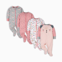 Gerber Baby Girls 4 Pack Sleep 'N Play Footie