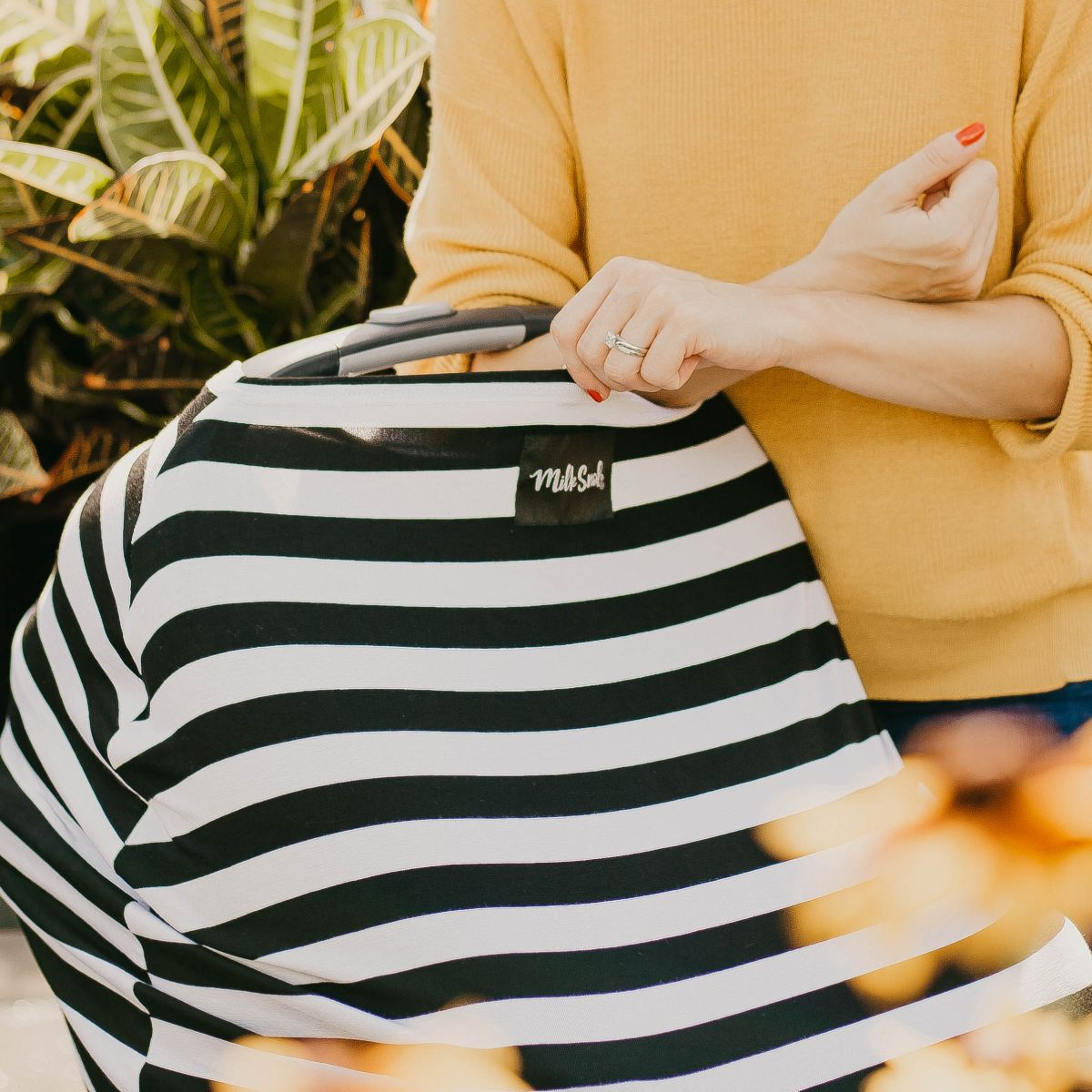 Milk Snob 5-in-1 Cover - Black & White Signature Stripe.