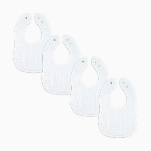 Comfy Cubs Muslin Bibs with Adjustable Snaps (4 Pack).