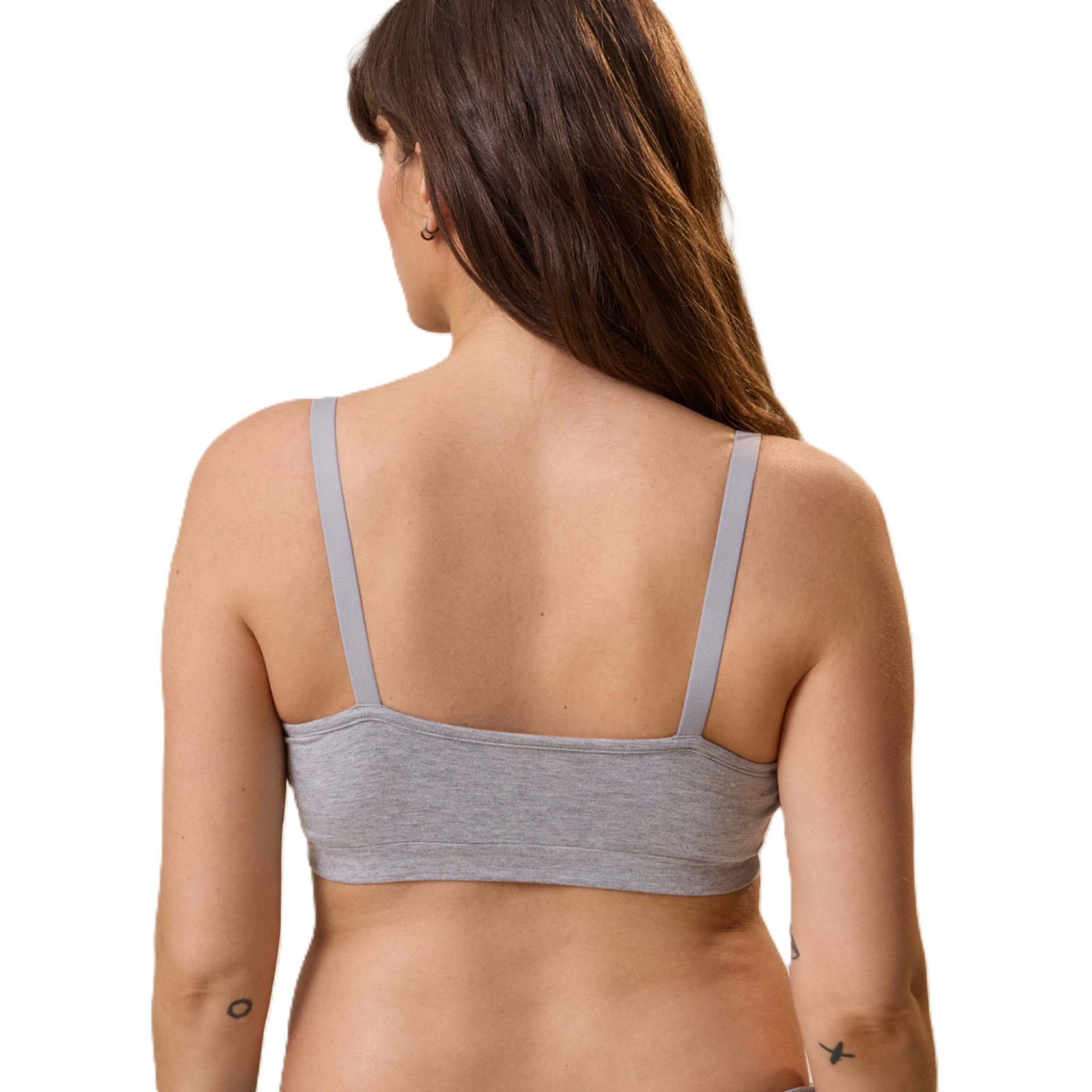 Kindred Bravely French Terry Maternity & Nursing Bralette - Grey Heather, 1X.