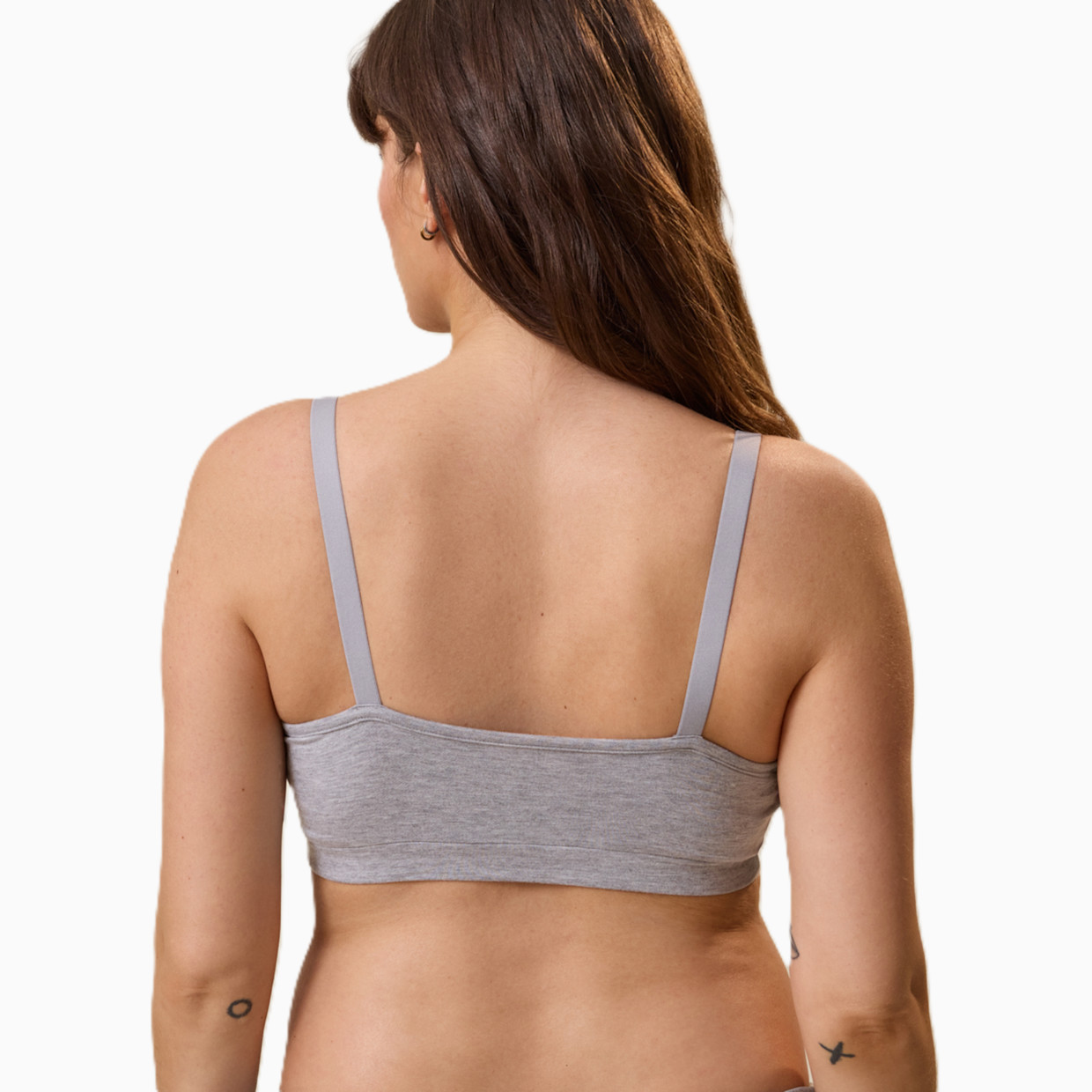 Kindred Bravely French Terry Maternity & Nursing Bralette - Grey Heather, Large Busty.