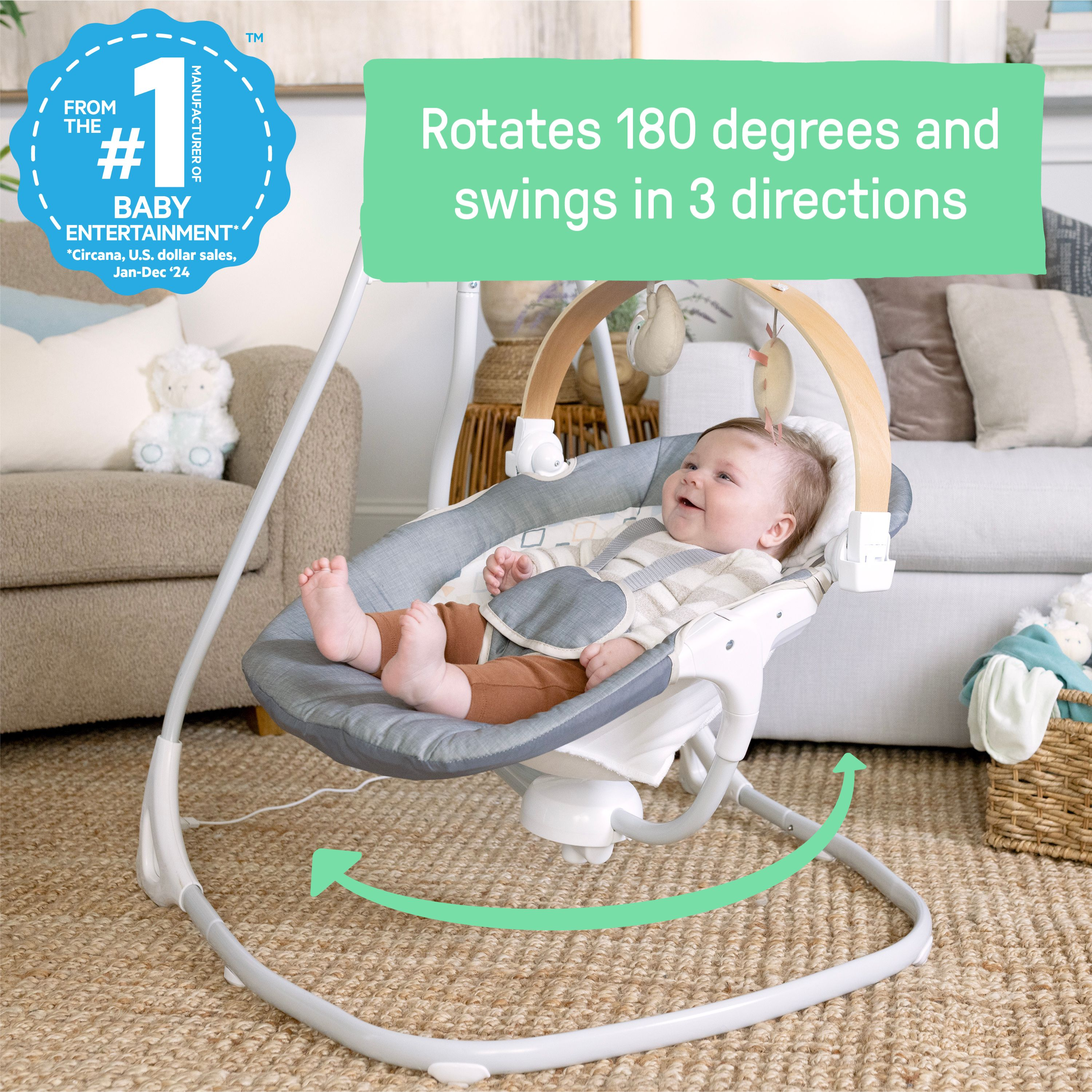 Ingenuity SimpleComfort Compact Soothing Swing - Parker.