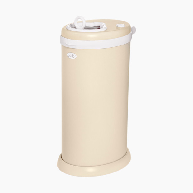 Ubbi Ubbi x Babylist Matte Steel Diaper Pail - Matte Oat Milk.