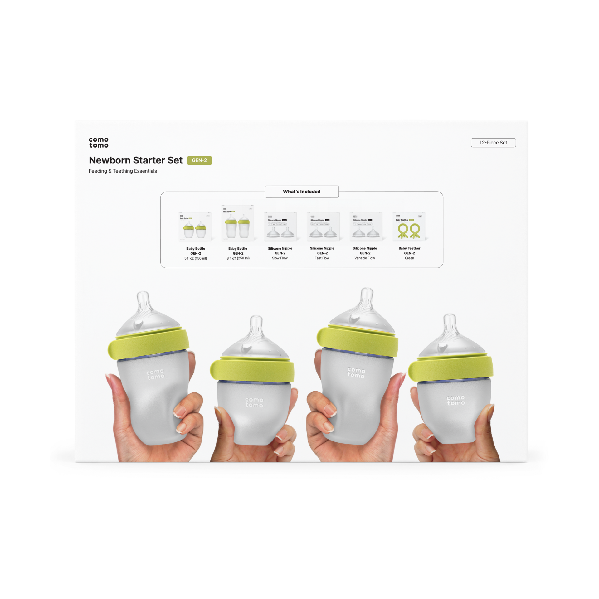 Comotomo Newborn Starter Set (12 Piece Set).