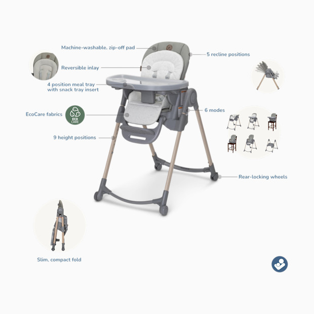 Maxi-Cosi Minla 6-in-1 Adjustable High Chair.