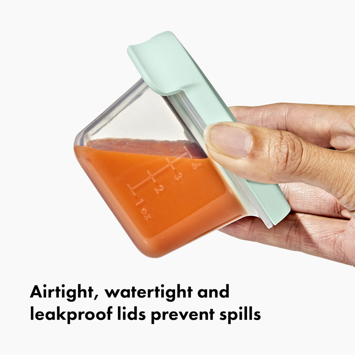 OXO Tot Baby Blocks Silicone 4 Oz Food Storage Containers - Opal.