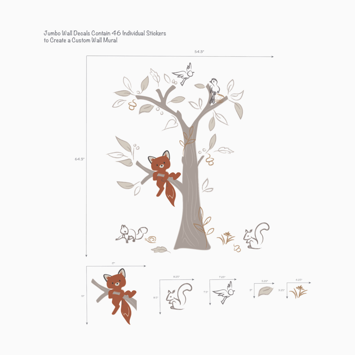 Lambs & Ivy Wall Decals - Treetop Fox.