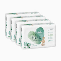 Pampers Pure Protection Baby Diapers, Size 2 (12-18 lbs), 186 Count, Up to 100% Leakproof, Premium Plant-Based Skin Protection, Hypoallergenic Soft Diapers