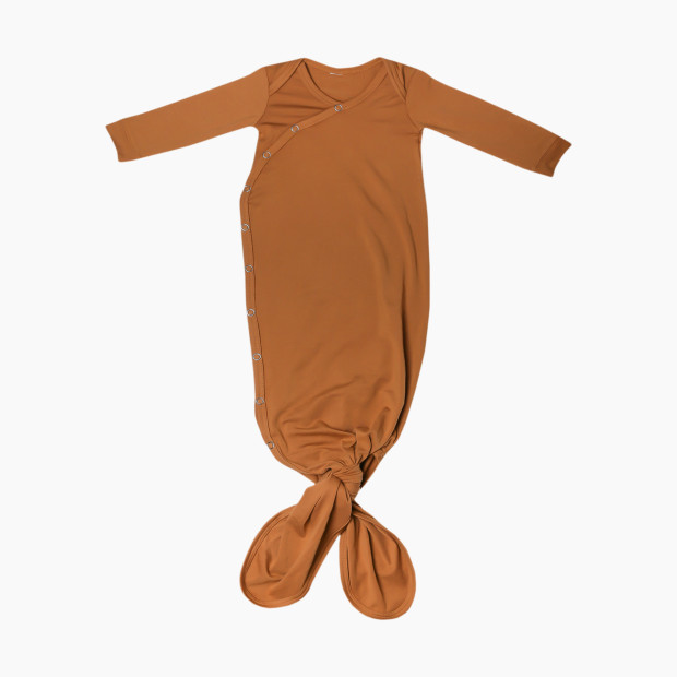 Copper Pearl Knotted Gown - Camel, 0-4 M.