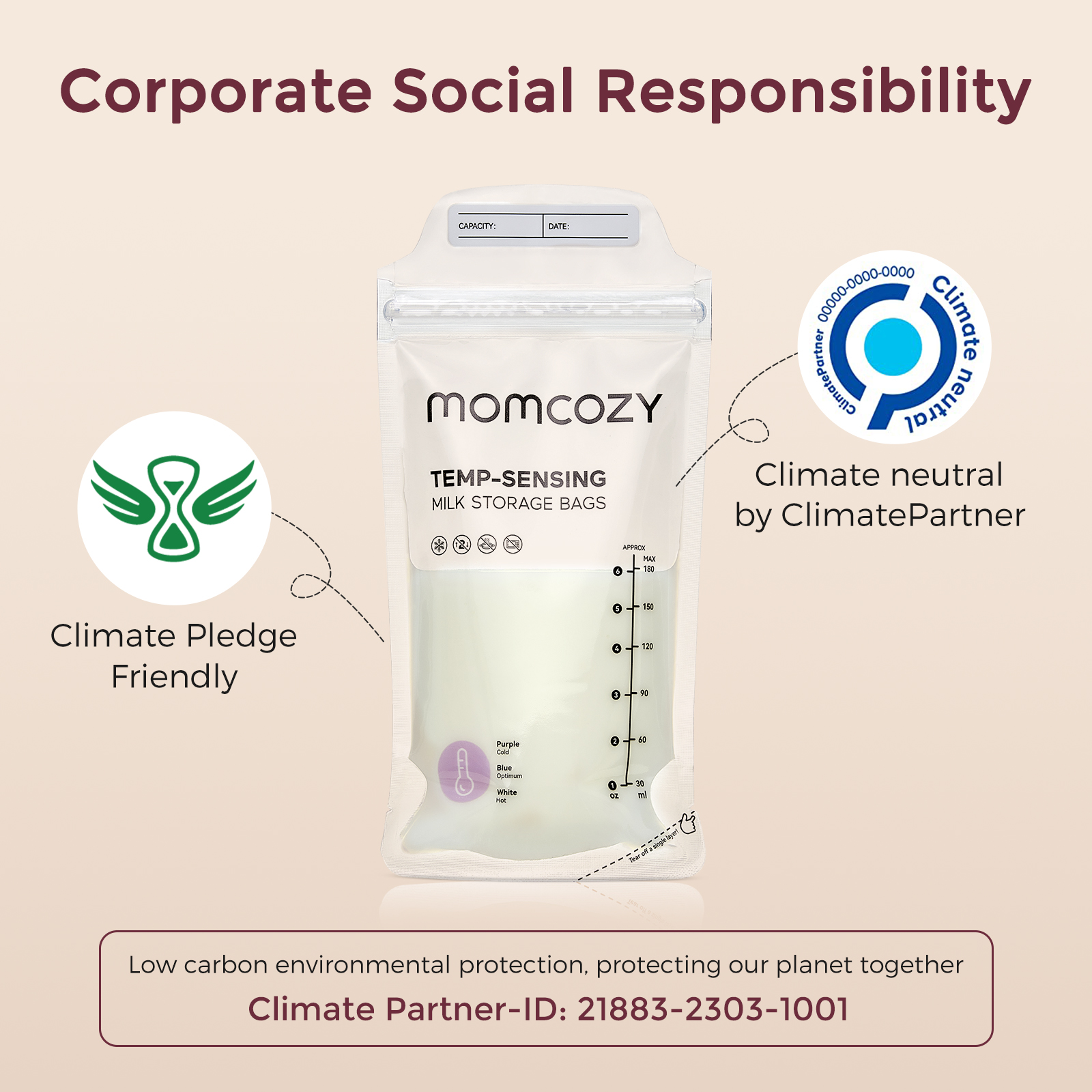 Momcozy Temp-Sensing Milk Storage Bags - 200.