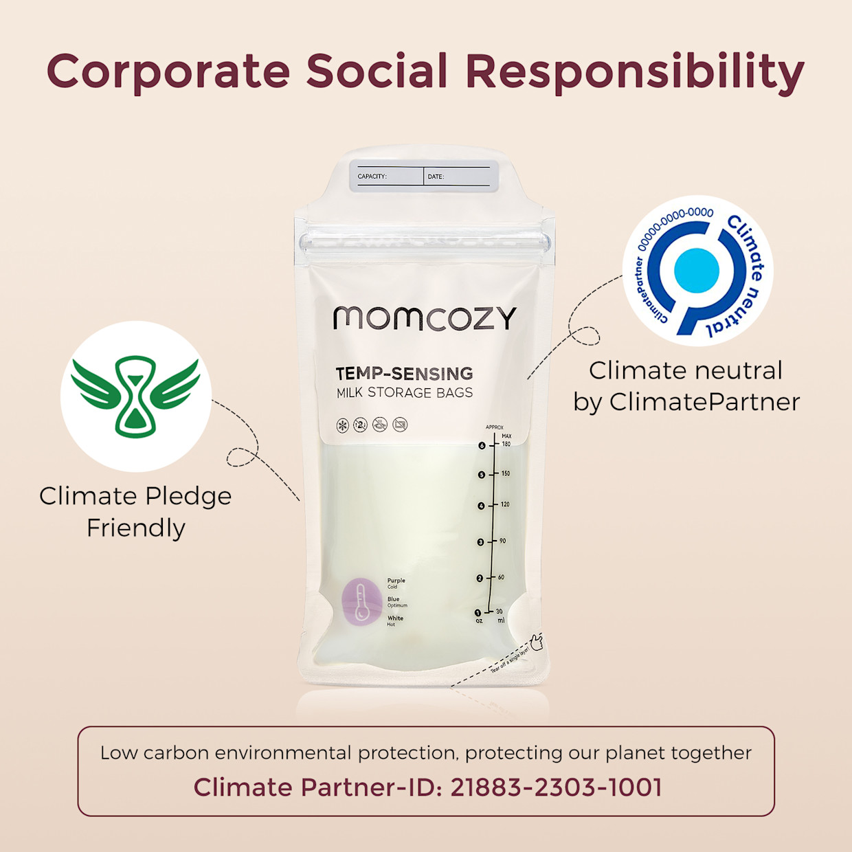 Momcozy Temp-Sensing Milk Storage Bags - 200.