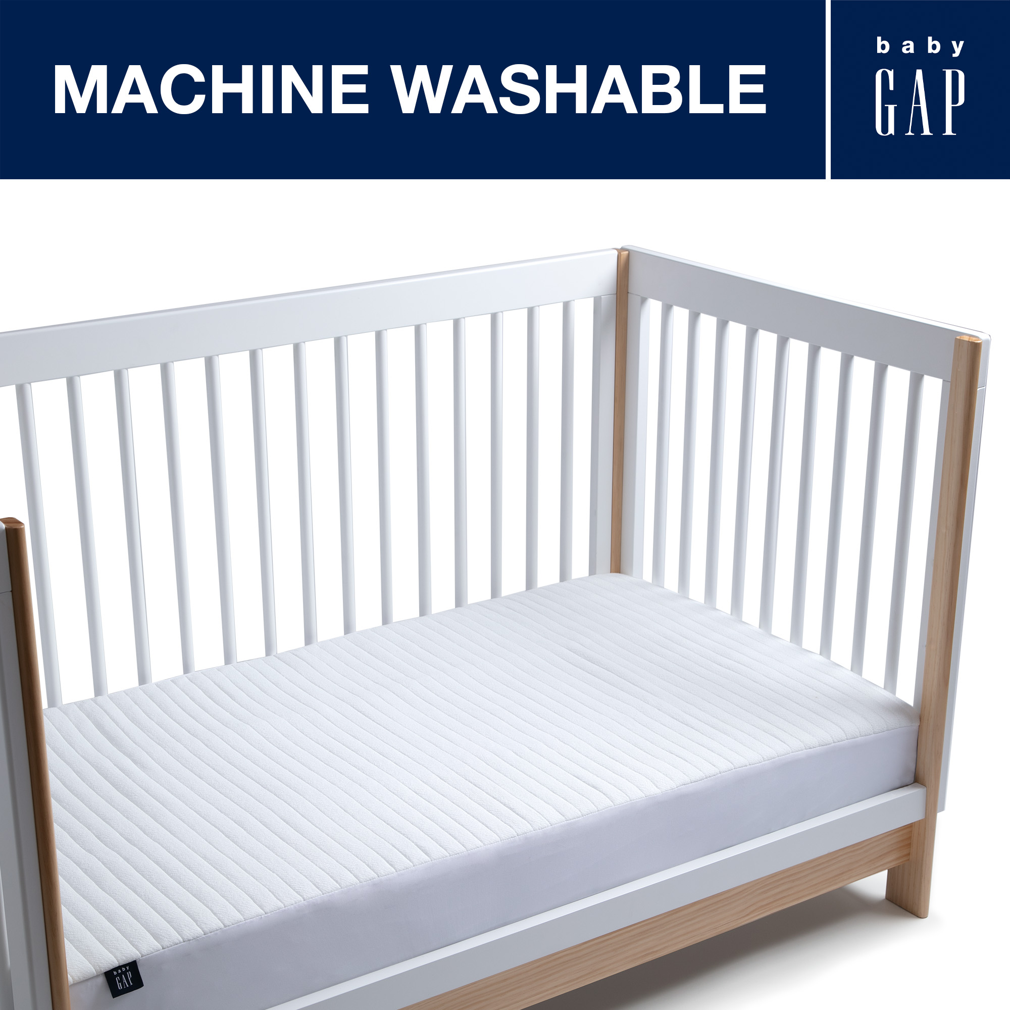 Delta Children babyGap Cooling Crib Mattress Pad/Protector White