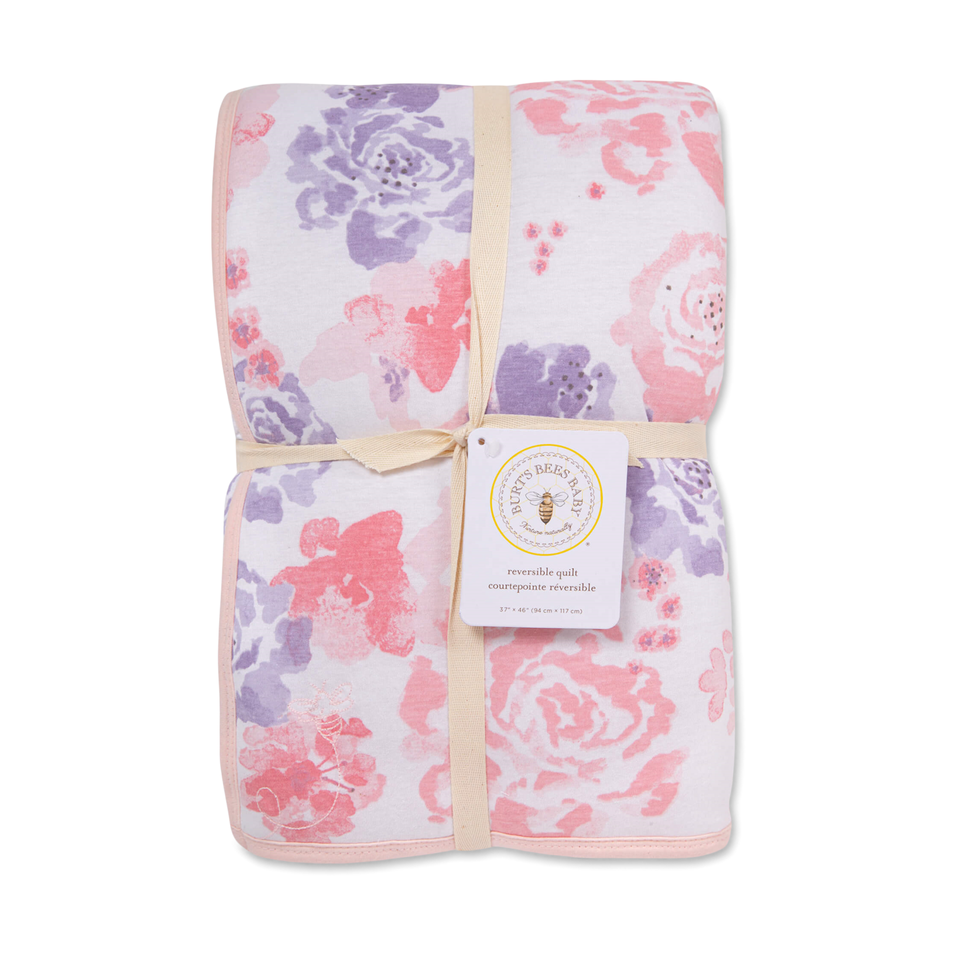 Burt's Bees Baby Organic Reversible Quilt Blanket Spring Roses