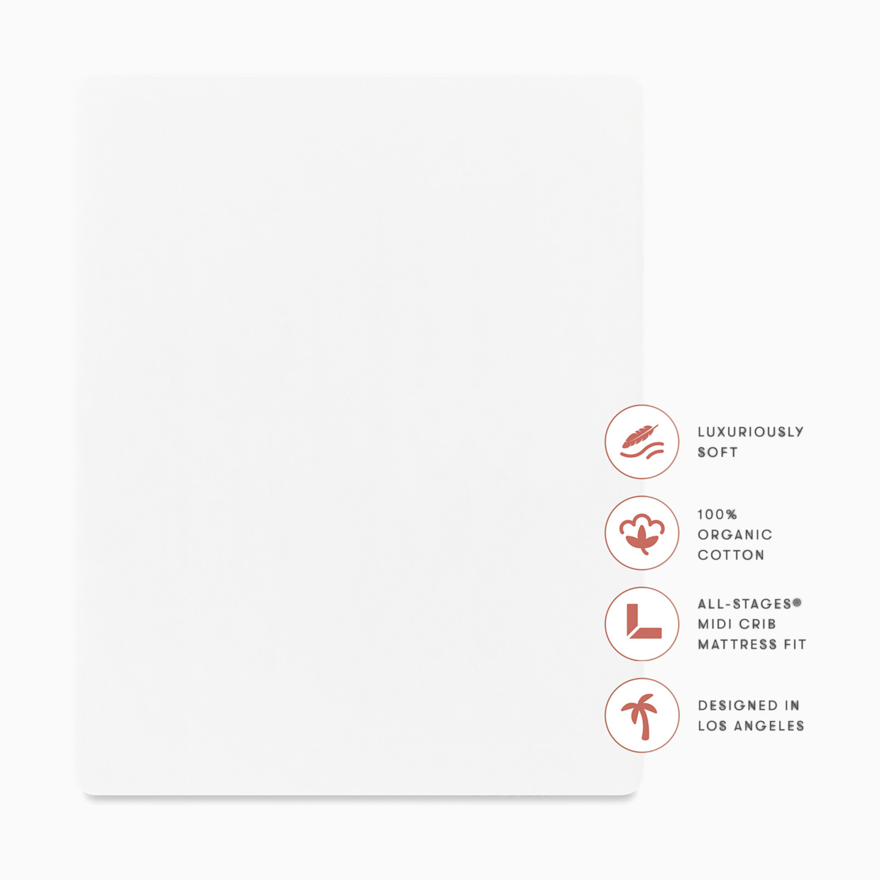 babyletto All-Stages Midi Organic Brushed Cotton Crib Sheet - Bright White.
