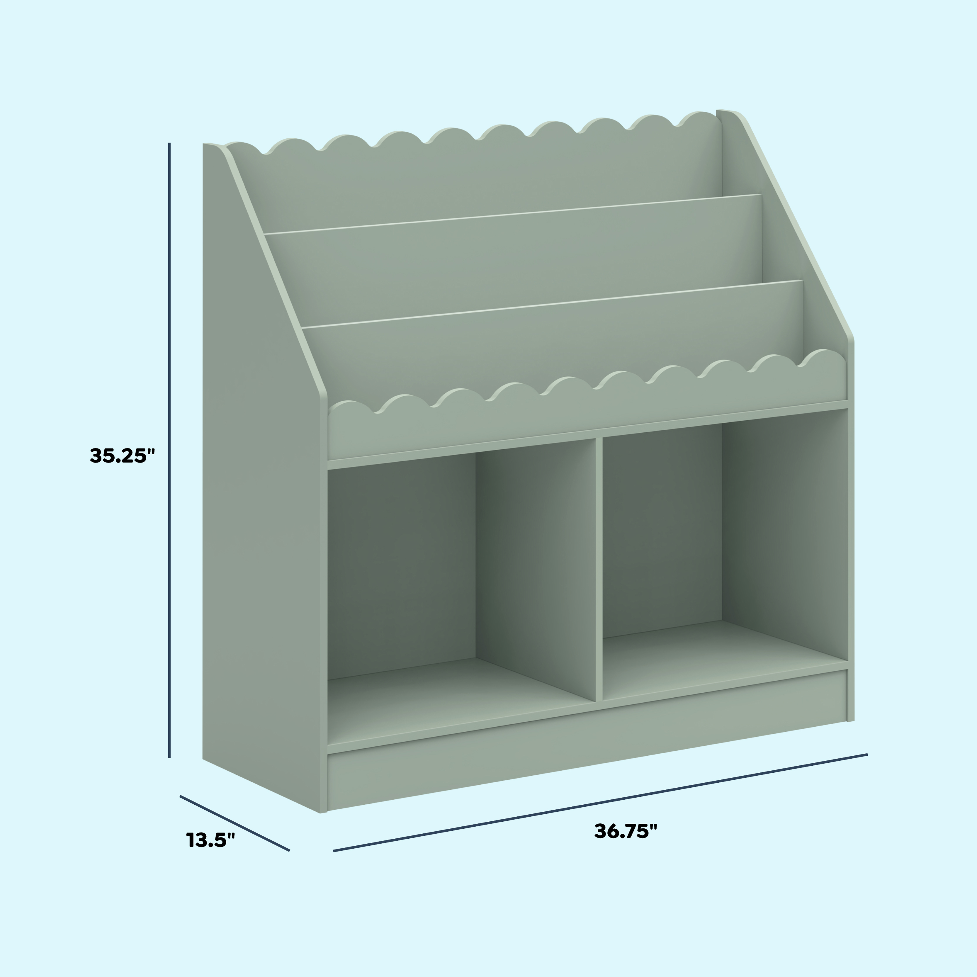 daVinci Sammy Scallop Bookcase - Light Sage.
