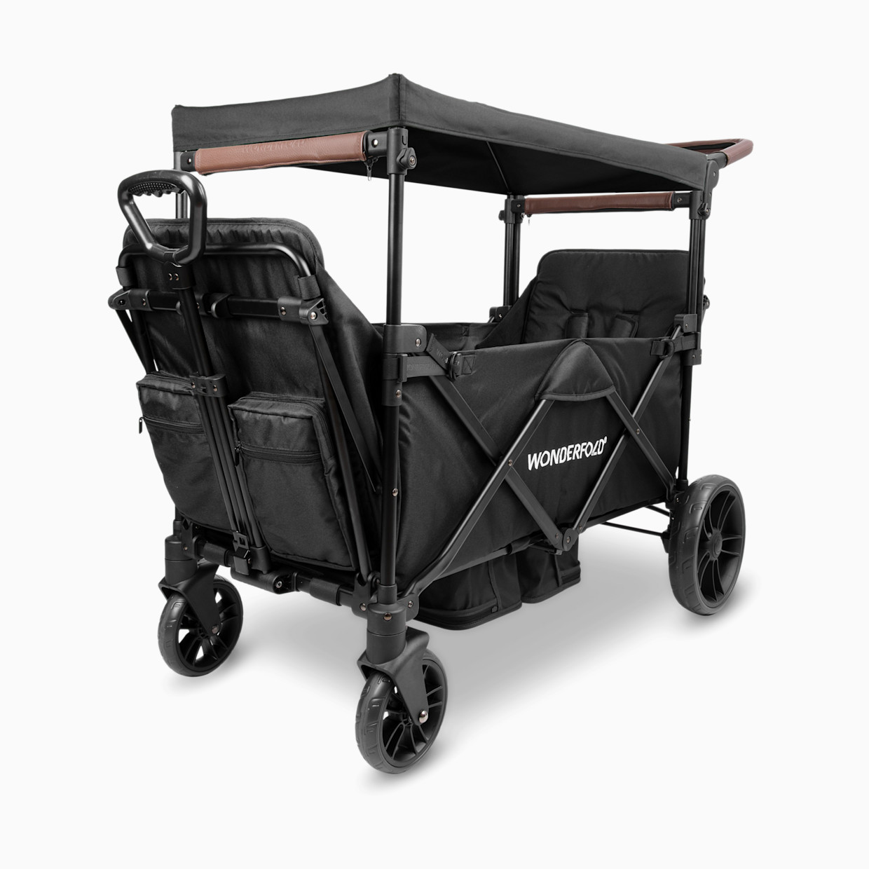WonderFold Wagon Push & Pull Double Stroller Wagon - Black.