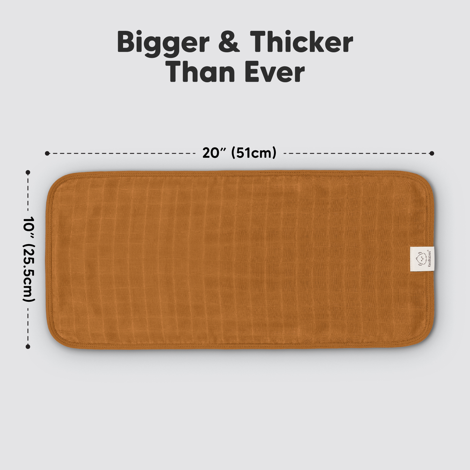 KeaBabies Lumi Muslin Burp Cloths (5 Pack) - Spice.