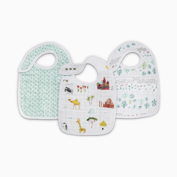 Aden + Anais Cotton Muslin Snap Bibs (3 Pack) - Around The World.