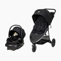 Maxi-Cosi Gia XP Luxe Travel System Stroller and Car Seat, Nimble 3-Wheel Maneuverability, All-Terrain Tires, Front-Wheel Suspension, Midnight Black