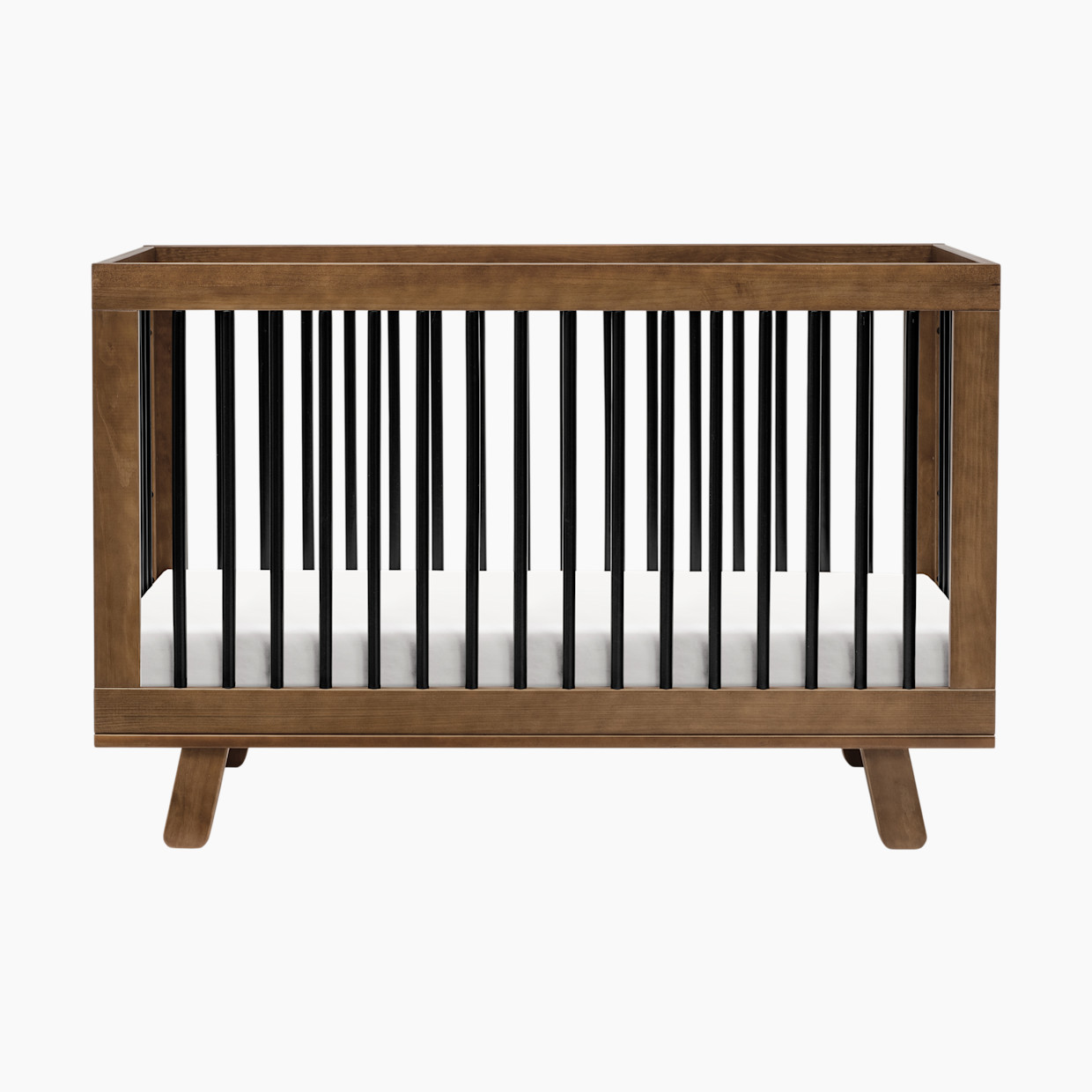 babyletto Hudson 3-in-1 Convertible Crib with Toddler Bed Conversion Kit - Natural Walnut/Black.