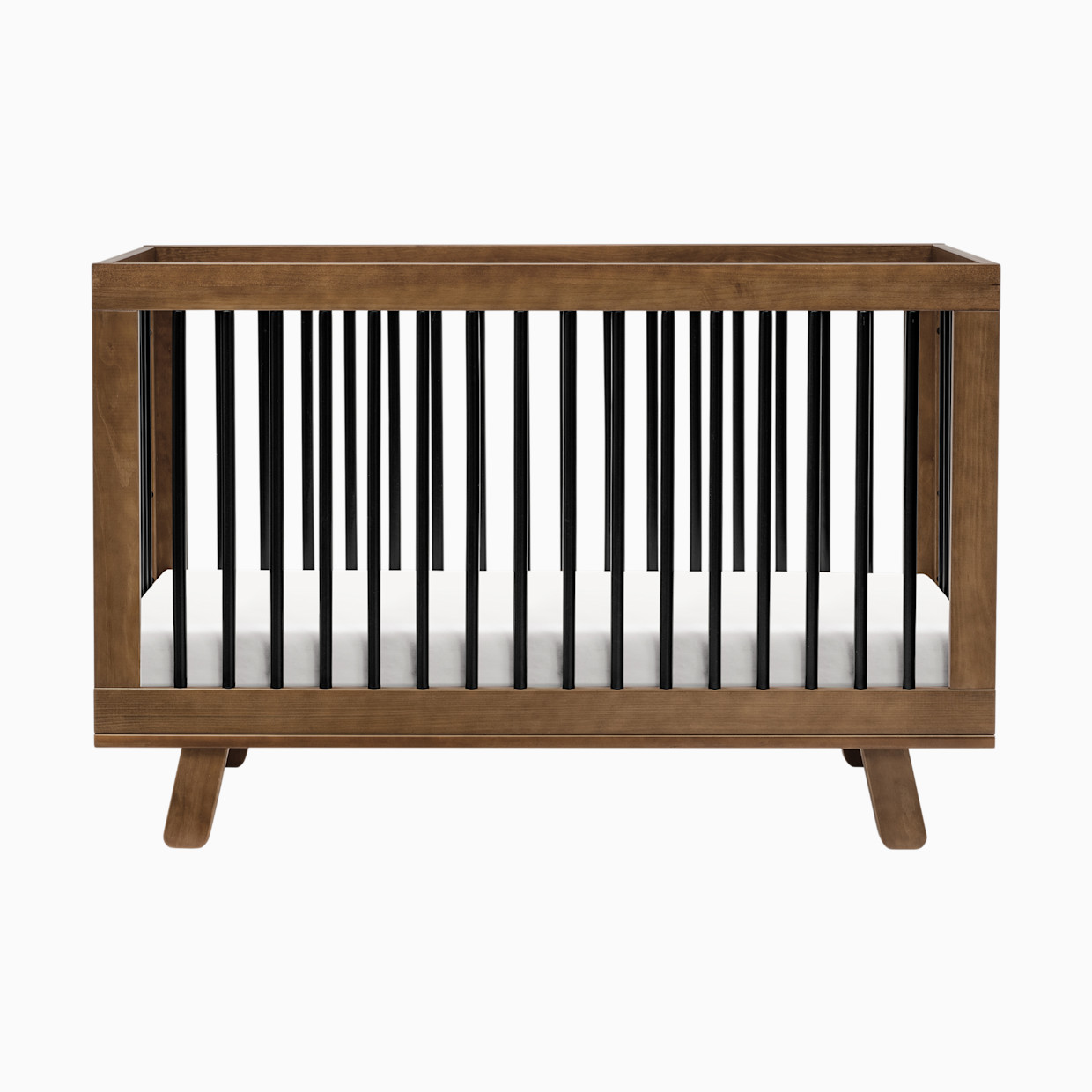 babyletto Hudson 3-in-1 Convertible Crib with Toddler Bed Conversion Kit - Natural Walnut/Black.