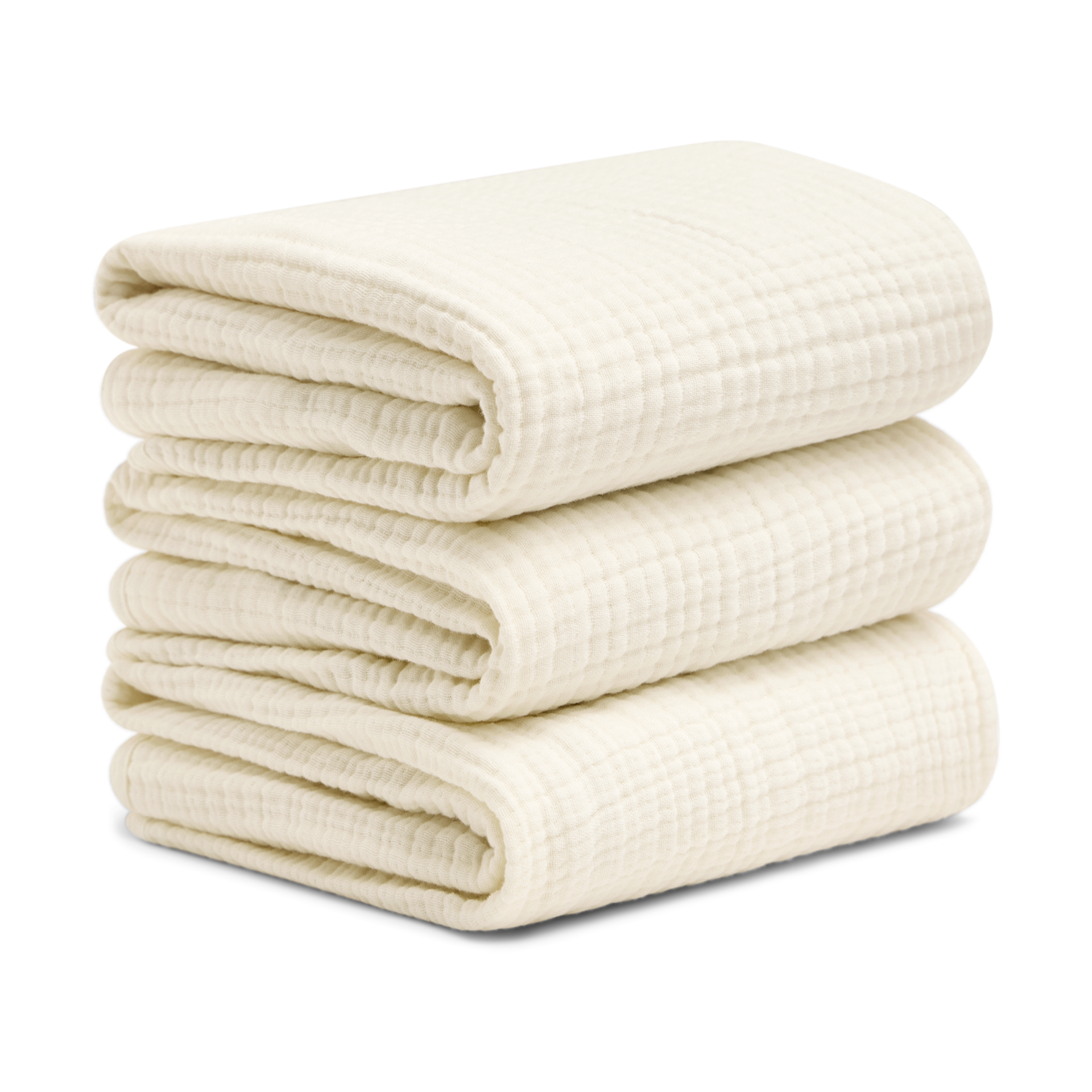 Small Story Muslin Hooded Towels (3 Pack) - White.