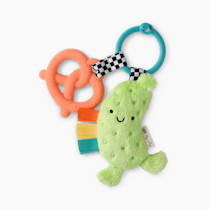 Itzy Ritzy Infant Toy & Teether - Itzy Pal Baby Teething Toy Includes Lovey, Crinkle Sound, Textured Ribbons & Silicone Teether Toy for Newborn (Mushroom)