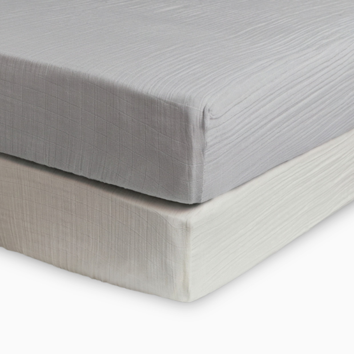 Soundly Organic Cotton Muslin Crib Sheet (2 Pack) - Grey/White.