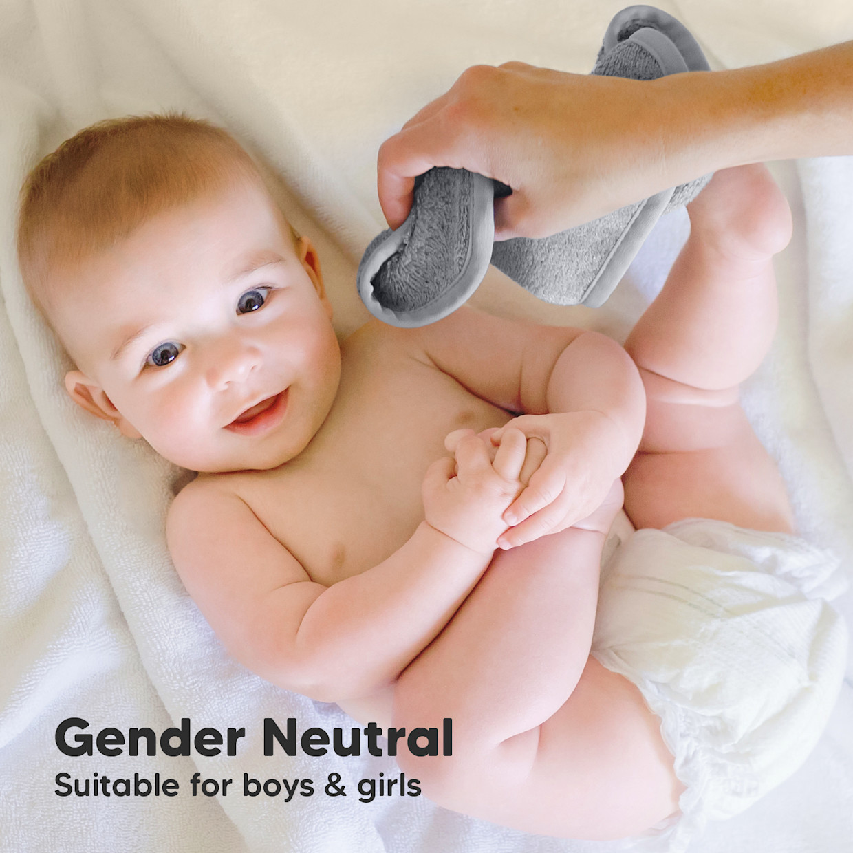 KeaBabies Deluxe Baby Bamboo Viscose Washcloths (6 Pack) - Cool Gray, 6.