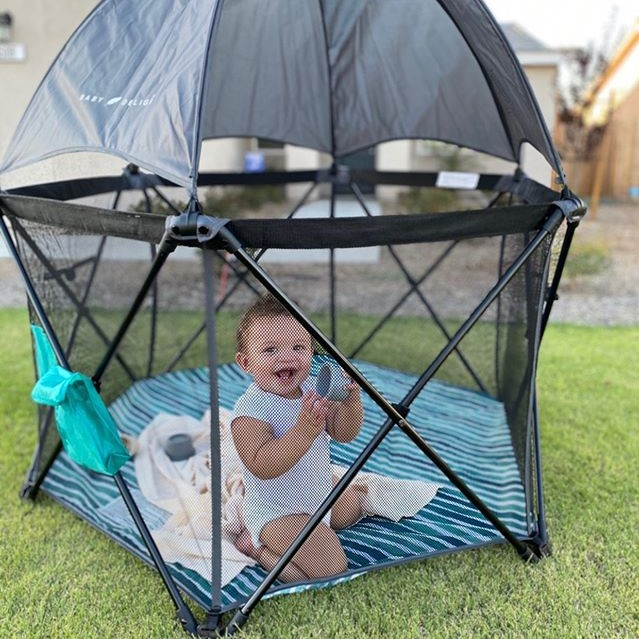 baby delight go with me eclipse portable playard with canopy
