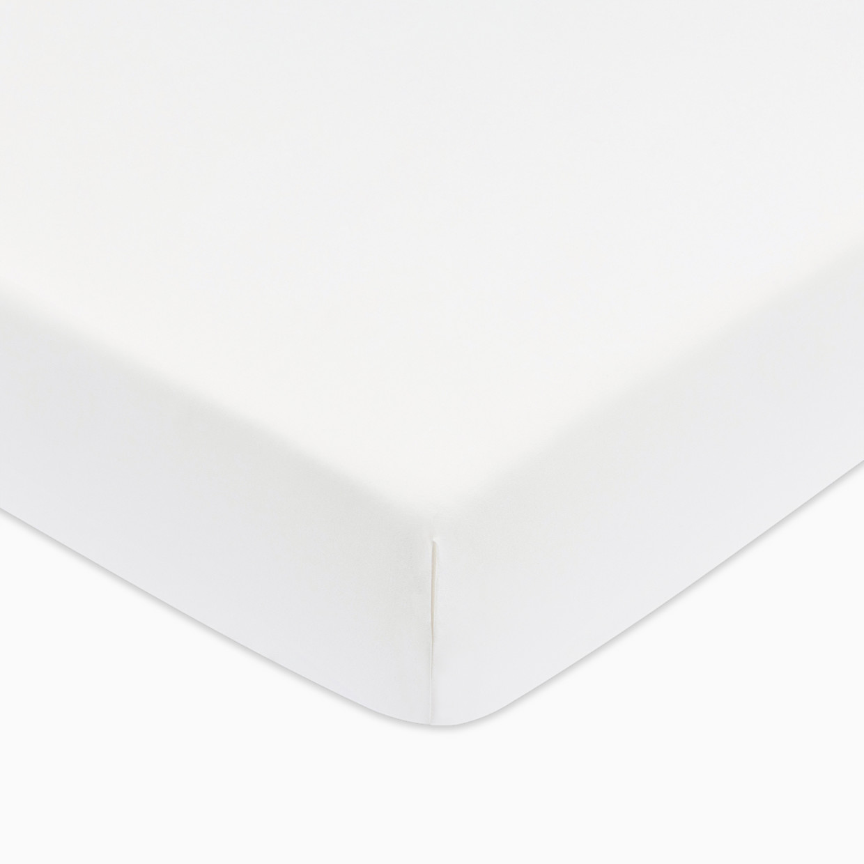 babyletto Organic Brushed Cotton Crib Sheet - Bright White.
