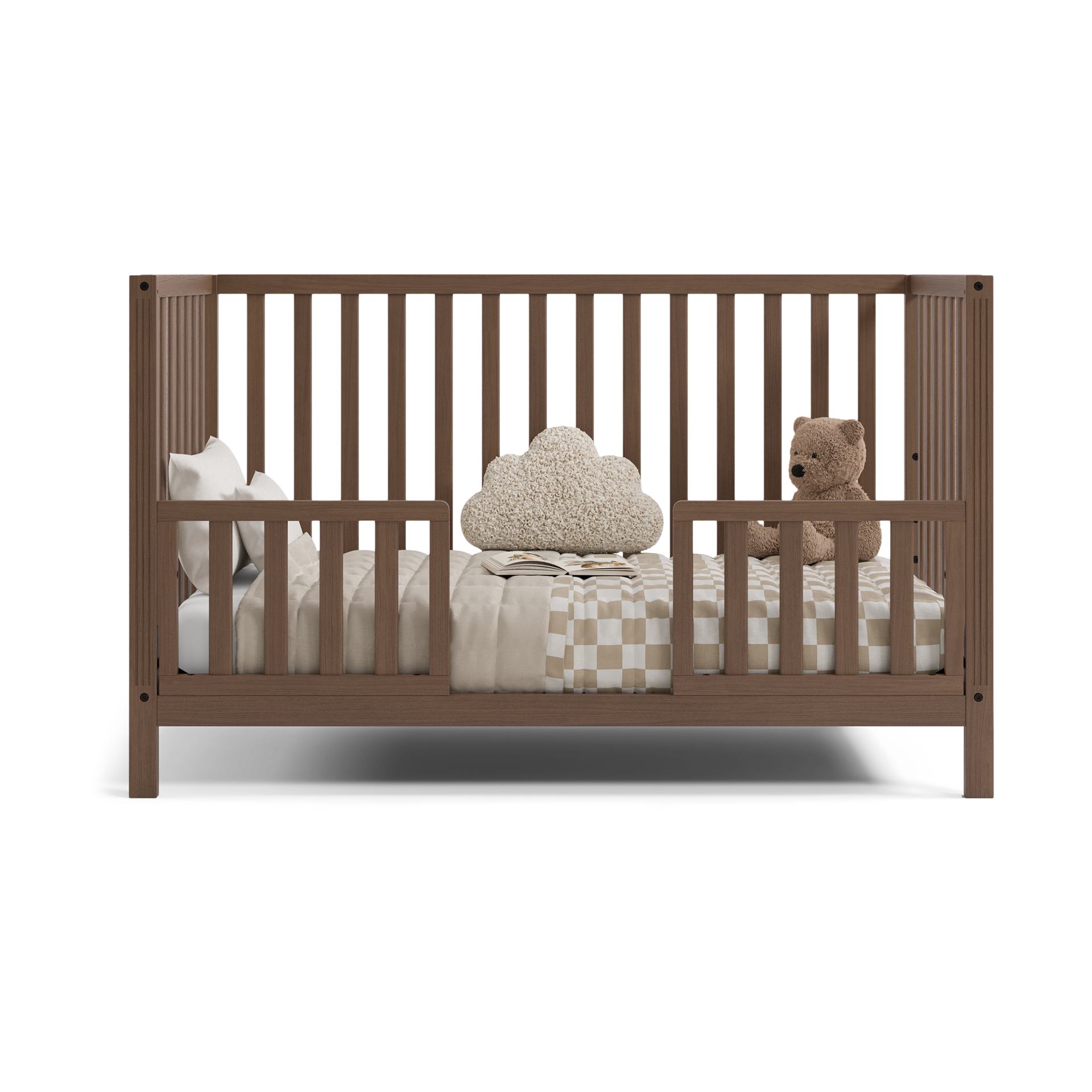 Storkcraft Universal Toddler Safety Guardrail Kit (Slats) - Hazelnut.
