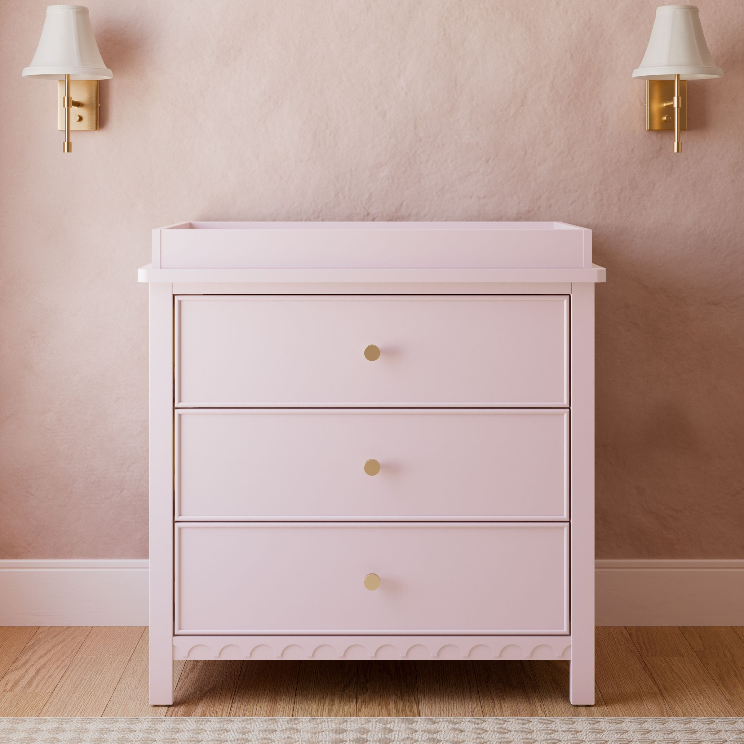 Graco Sasha 3 Drawer Chest with Changing Topper - Blush.