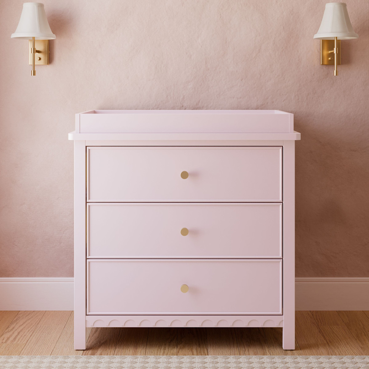 Graco Sasha 3 Drawer Chest with Changing Topper - Blush.