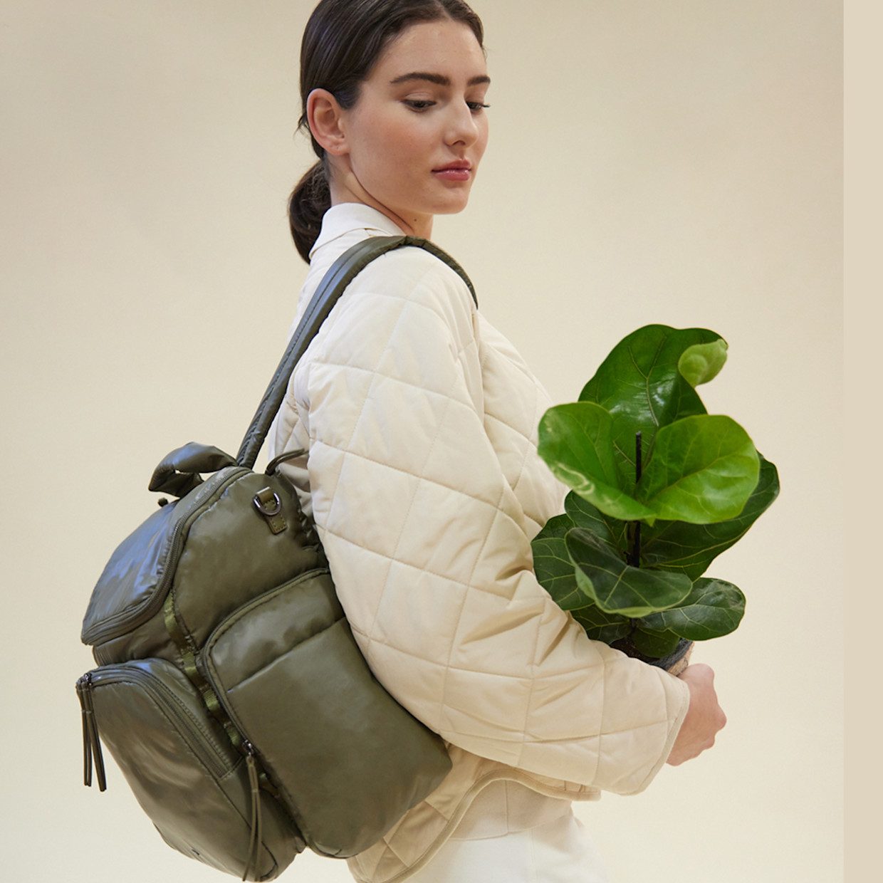 Caraa Baby Bag Nylon - Olive, Large.