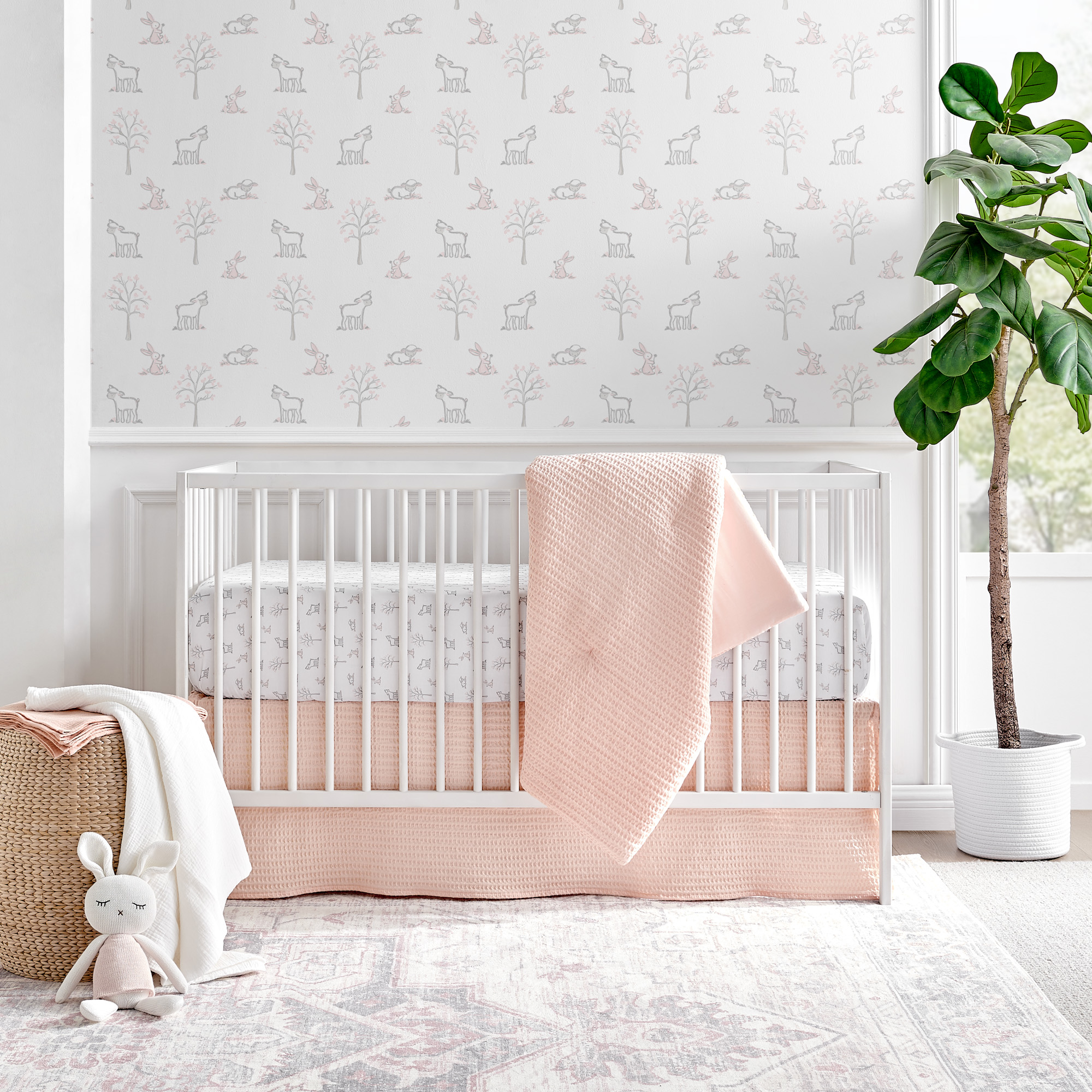 Levtex Baby Mills Waffle 4-Piece Baby Crib Bedding Set - Pink ...