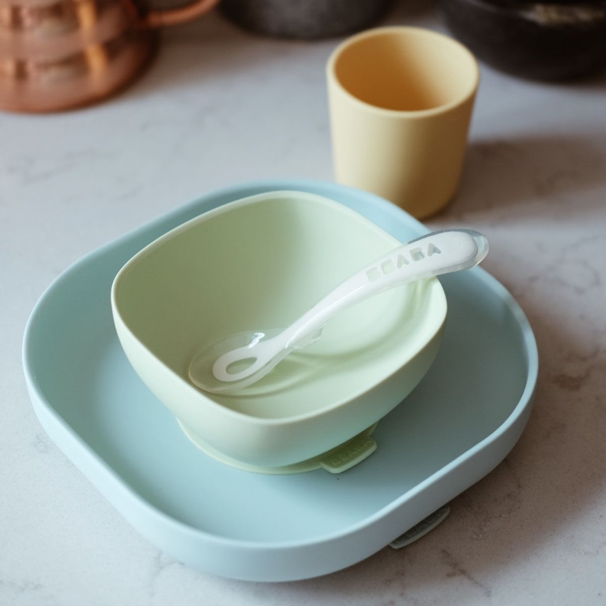 Beaba Silicone Suction Meal Set (Pack of 4) - Pastel.