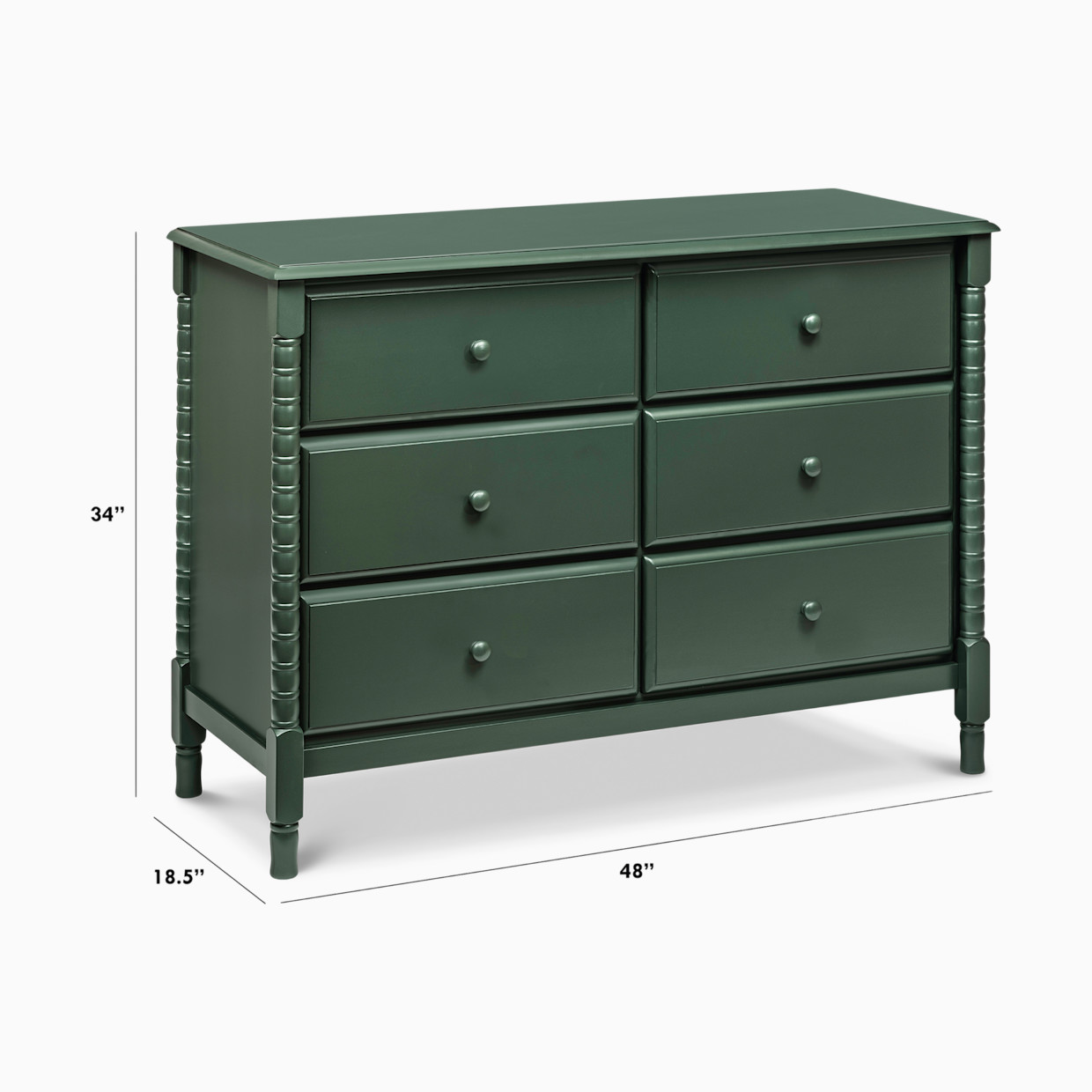 daVinci Jenny Lind Spindle 6-Drawer Dresser - Forest Green.